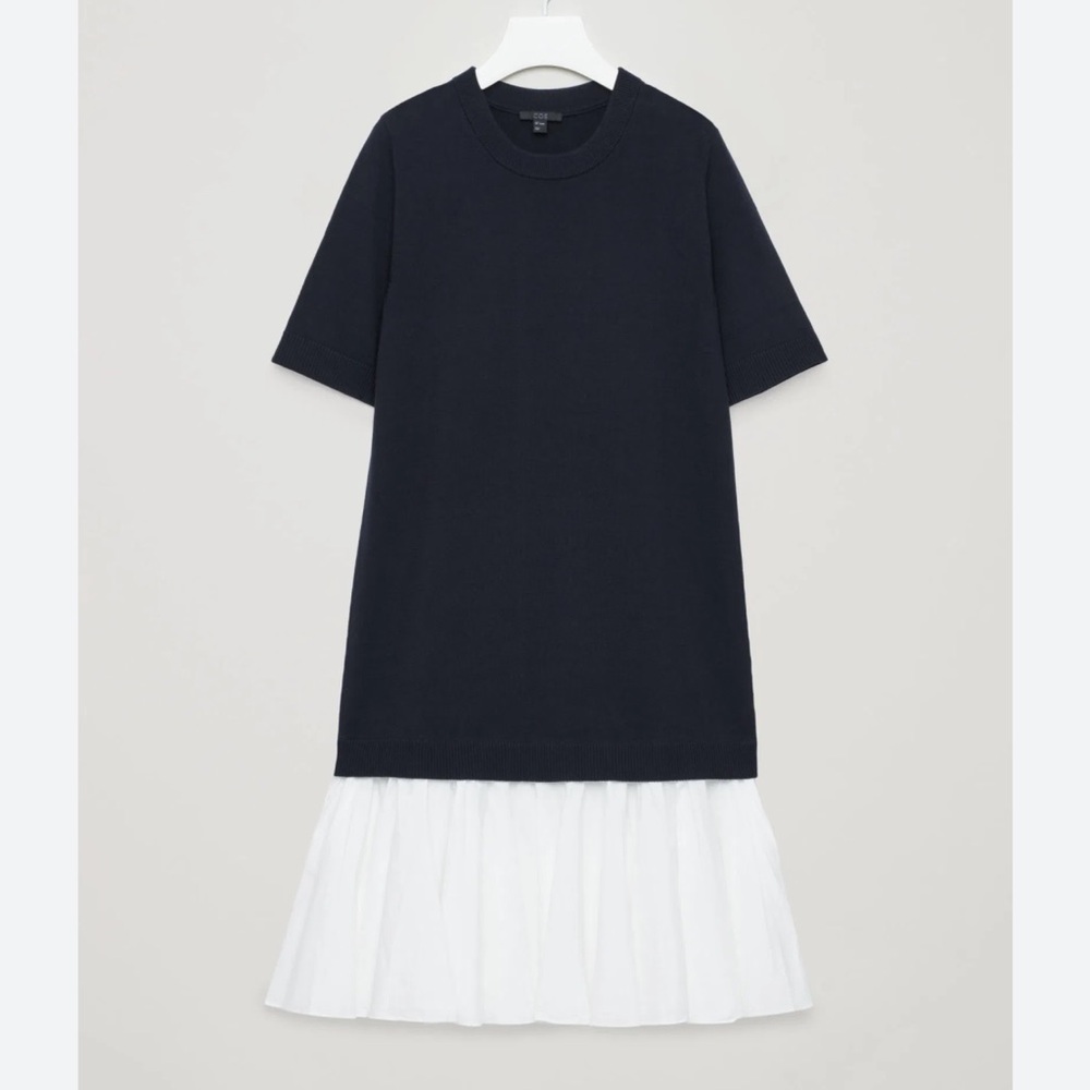 COS Navy and White Mini Dress - Picture 3 of 8